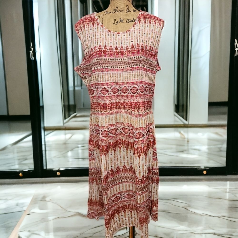 CW Classics New Smocked Boho Dress Size 2X Maxi NWOT